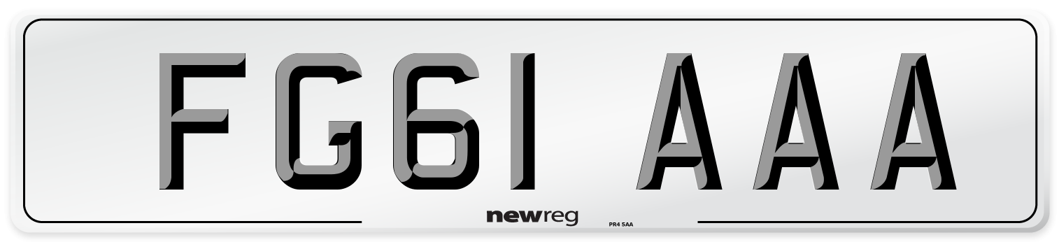 FG61 AAA Number Plate from New Reg